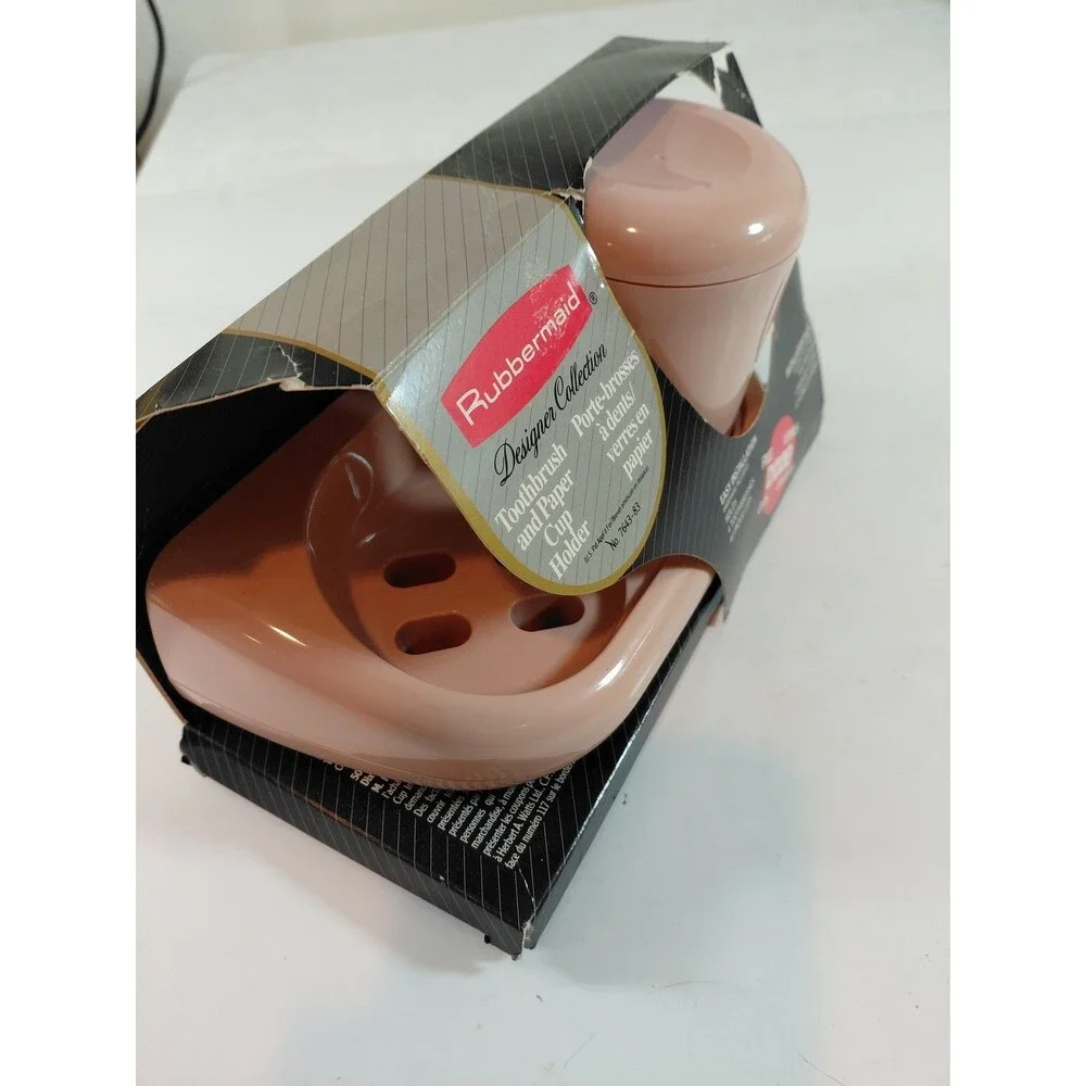 Vintage Rubbermaid Designer Collection Wall Mount Toothbrush & Paper Cup Holder
